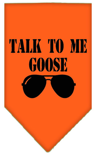 Talk to me Goose Screen Print Pet Bandana Orange Small